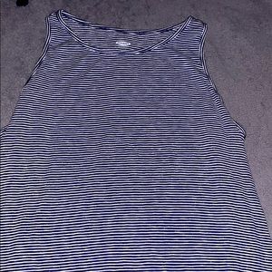 blue and white striped tank super cute
